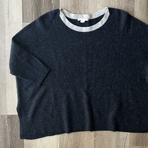 Duffy 100% Cashmere Short Sleeve Sweater Grey size M/L